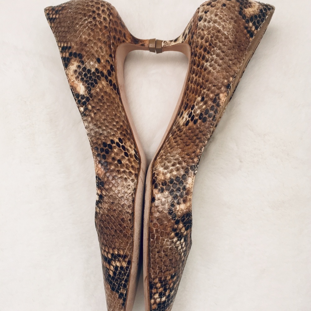 Jimmy  Choo Brown and Cream Snakeskin Kitten